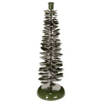Article Bougeoir en forme de sapin de Noël, métal vert, 45 cm
