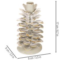 Article Bougeoir en forme de pomme de pin pour bougies coniques, 17 cm