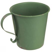 Article Bougeoir conique coupe vintage décoratif métal vert Ø11cm H11cm