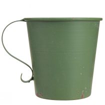 Article Bougeoir conique coupe vintage décoratif métal vert Ø11cm H11cm