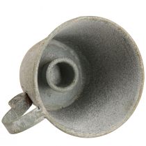 Article Bougeoir conique bougeoir coupe vintage métal gris Ø9,5cm H8cm 3pcs