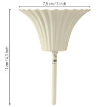 Article Bougeoir à tige en forme de fleur, couleur crème, 11 cm, lot de 4
