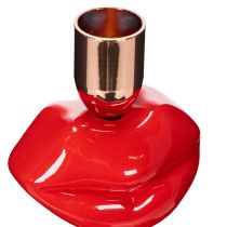Article Bougeoir en forme de lèvres brillantes, design moderne, 21 cm