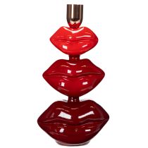 Article Bougeoir en forme de lèvres brillantes, design moderne, 21 cm
