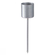 Article Bougeoir à piquer Pour chandelles Gris argenté H11cm 16 pcs