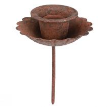 Article Bougeoir à piquer pour chandelle Rouille Ø8,5cm H4cm 4pcs