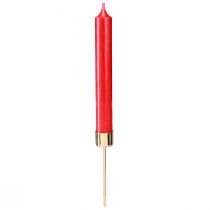 Article Bougeoir à piquer Couleur or rouge Ø22mm H10,5cm 12 pièces