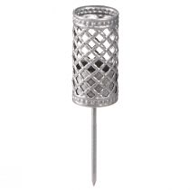 Article Bougeoir à piquer Pour chandelle Gris argenté Ø24mm H10cm 4 pcs