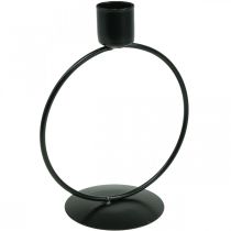 Bougeoir bougeoir bâton anneau métal noir Ø10.5cm