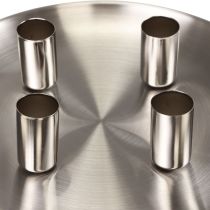 Bougeoir bâton argent Ø2,5cm bougeoir métal Ø23cm