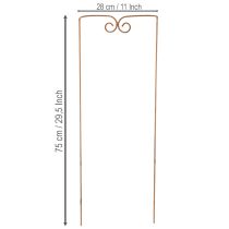 Article Treillis, support pour plantes grimpantes, élément décoratif incurvé pour massifs et pots de fleurs, 75 cm