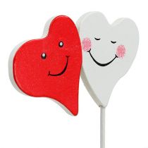 Article Plug double coeur rouge, blanc 8cm x 5cm 12pcs