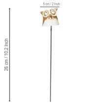 Article Piquet décoratif en céramique en forme de hibou pour plantes, 26 cm, lot de 2