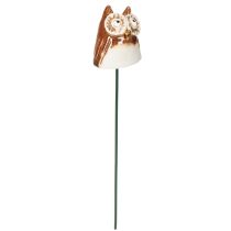 Article Piquet décoratif en céramique en forme de hibou pour plantes, 26 cm, lot de 2