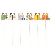 Article Coffret cadeau d'étiquettes pour plantes, design en bois, 31 cm, 12 pièces