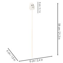 Article Figurines de fantômes sur bâtonnets en bois, décoration d'Halloween, 54 cm, lot de 8