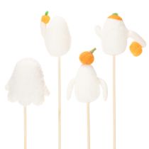 Article Figurines de fantômes sur bâtonnets en bois, décoration d'Halloween, 54 cm, lot de 8