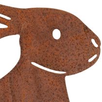 Article Piquet de jardin en métal en forme de lapin de Pâques, pour une décoration printanière élégante en extérieur, 80 cm, lot de 4