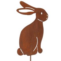 Article Piquet de jardin en métal en forme de lapin de Pâques, pour une décoration printanière élégante en extérieur, 80 cm, lot de 4
