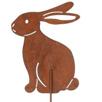 Article Piquet de jardin en métal en forme de lapin de Pâques, pour une décoration printanière élégante en extérieur, 80 cm, lot de 4