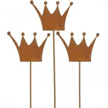 Article Piquet de jardin couronne décorative patinée décoration métal 9,5x7cm 6 pcs