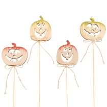 Article Citrouille décorative avec visage, décoration d'Halloween, 31 cm, lot de 12