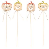 Article Citrouille décorative avec visage, décoration d'Halloween, 31 cm, lot de 12