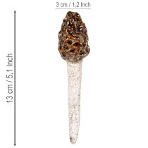 Article Morilles artificielles décoratives à piquer pour pots de fleurs et tables, 13 cm, lot de 2