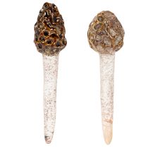 Article Morilles artificielles décoratives à piquer pour pots de fleurs et tables, 13 cm, lot de 2