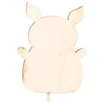 Article Décoration florale en forme de petit cochon, en bois, 31 cm, lot de 16.