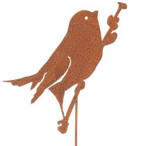 Article Piquet décoratif pour jardin, en métal rouillé, 52 cm