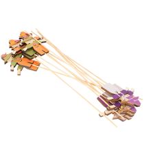 Article Décorations d'épouvantails en bois, couleurs assorties, 30 cm, lot de 12
