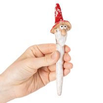 Article Figurine de nain à coller, avec longue barbe et chapeau champignon, décoration, 17 cm, 2 pièces