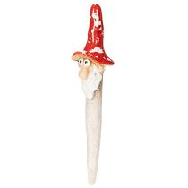 Article Figurine de nain à coller, avec longue barbe et chapeau champignon, décoration, 17 cm, 2 pièces