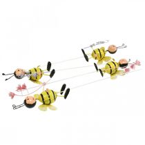 Article Bouchon fleur abeille avec fleur, décoration métal printemps été 4pcs