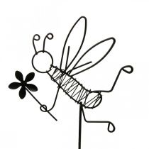 Article Bouchon de fleur en métal décoration abeille noir 8,5cm 4 pcs