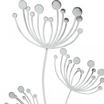 Décoration printanière, prise déco fleur shabby chic blanc, argent L87cm W18cm