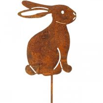 Article Décoration de jardin rouille Lapin de Pâques fleur plug métal 7×9cm