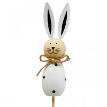 Article Bouchon fleur lapin bois lapin de Pâques noir/blanc H34cm 4pcs