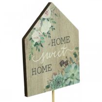 Article Bouchons fleurs bois Home Sweet Home décoration 6.5x7.5cm 18pcs
