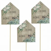 Article Bouchons fleurs bois Home Sweet Home décoration 6.5x7.5cm 18pcs