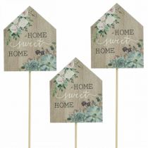 Bouchons fleurs bois Home Sweet Home décoration 6.5x7.5cm 18pcs