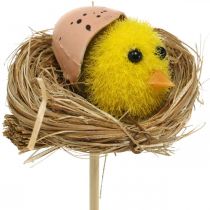 Article Bouchon décoratif poussins dans le nid Décoration de Pâques à coller Ø6cm 6 pcs