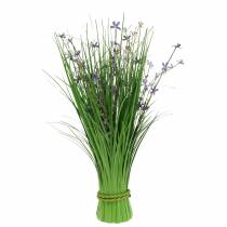 Bouquet sur pied déco avec fleurs de prairie lilas artificiel 51cm