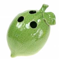 Vase en grès vert citron 15cm