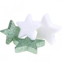 Article Décoration de Noël étoiles dispersées vert blanc Ø4/5cm 40pcs