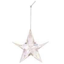 Article Étoiles décoratives en acrylique transparent irisé, décorations pour sapin de Noël, 9 cm, lot de 6