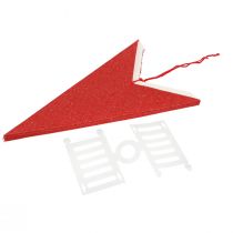 Article Décoration suspendue en forme d'étoile, en papier et corde de jute