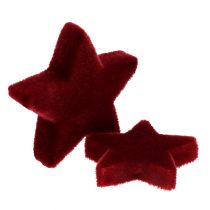 Article Décoration de Noël étoiles bordeaux décoration de table floquée 4–5 cm 40 pcs