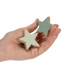 Article Ensemble de 9 étoiles décoratives en bois pour table et rebord de fenêtre, 5 cm.